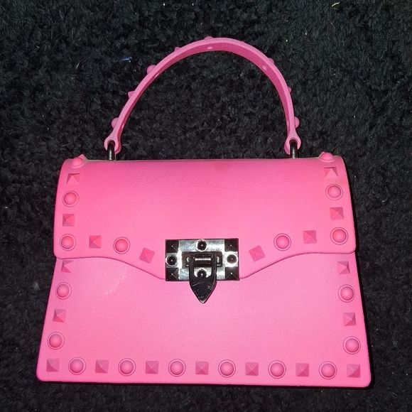 SHEIN Handbags - SHEIN Hot Pink Studded Mini Top-Handle Bag